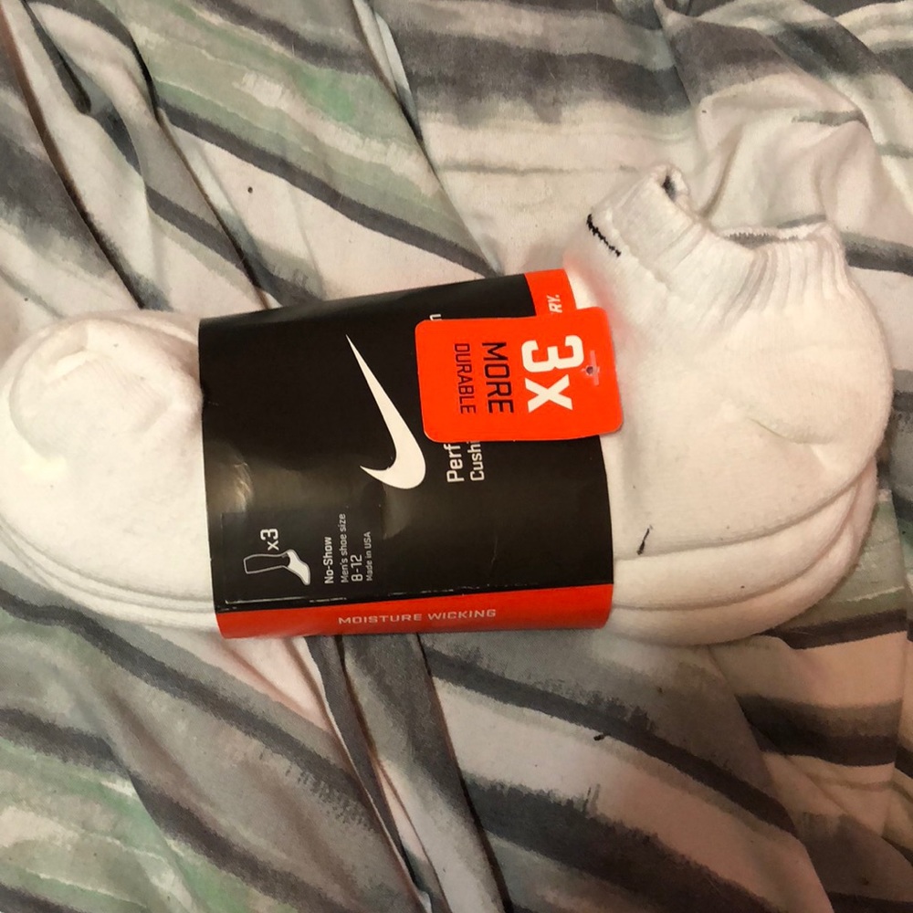 3 Pack Nike White No Show Socks